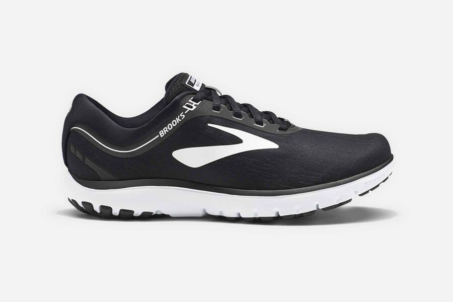 Brooks Pureflow 7 Road Running Shoes Womens Black/White 517029-YCQ